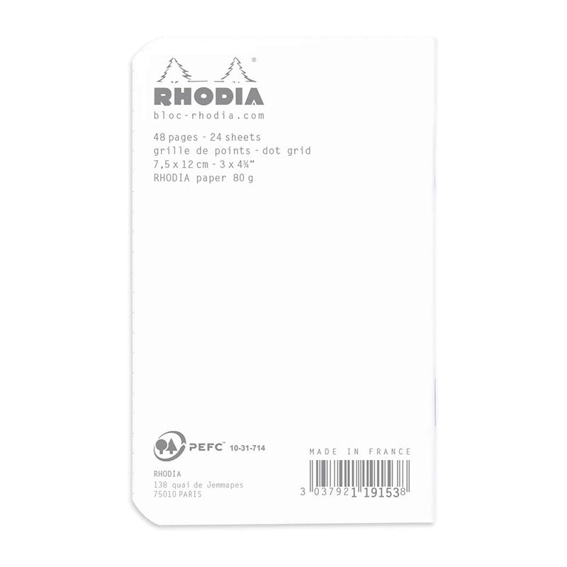 RHODIA Classic Stapled A7 75x120mm Dot White Default Title