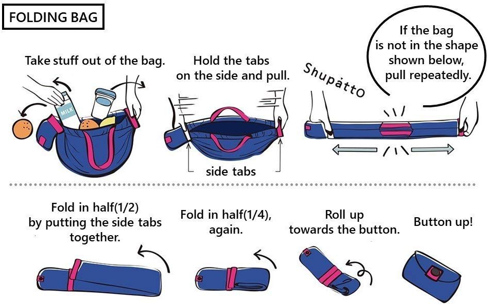 SHUPATTO Foldable Tote M Navy