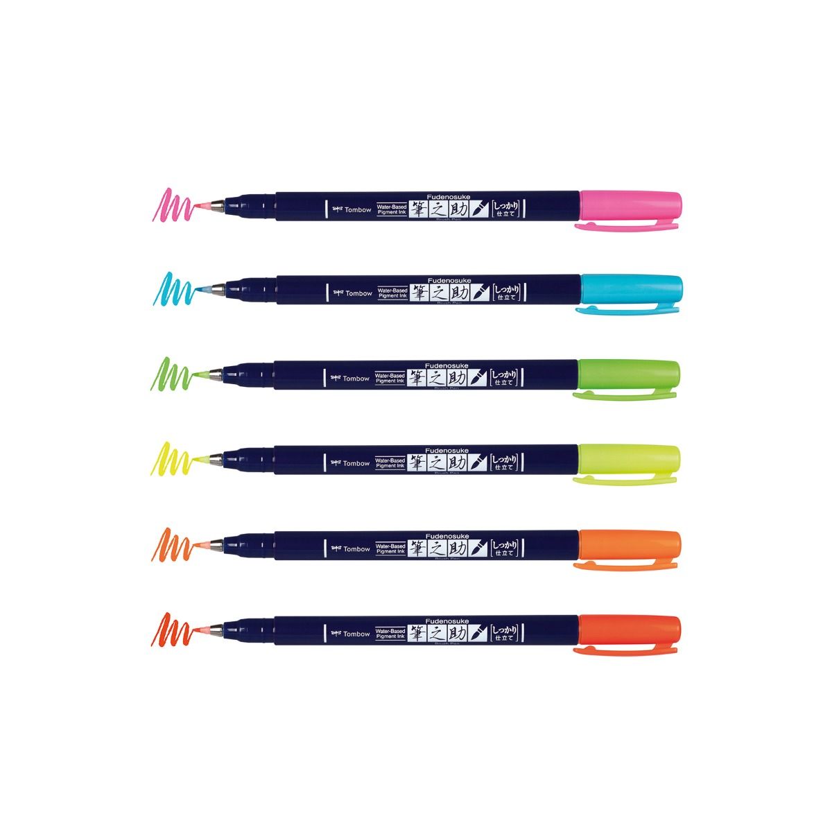 TOMBOW Fudenosuke Brush Pen-Hard-Neon Pink