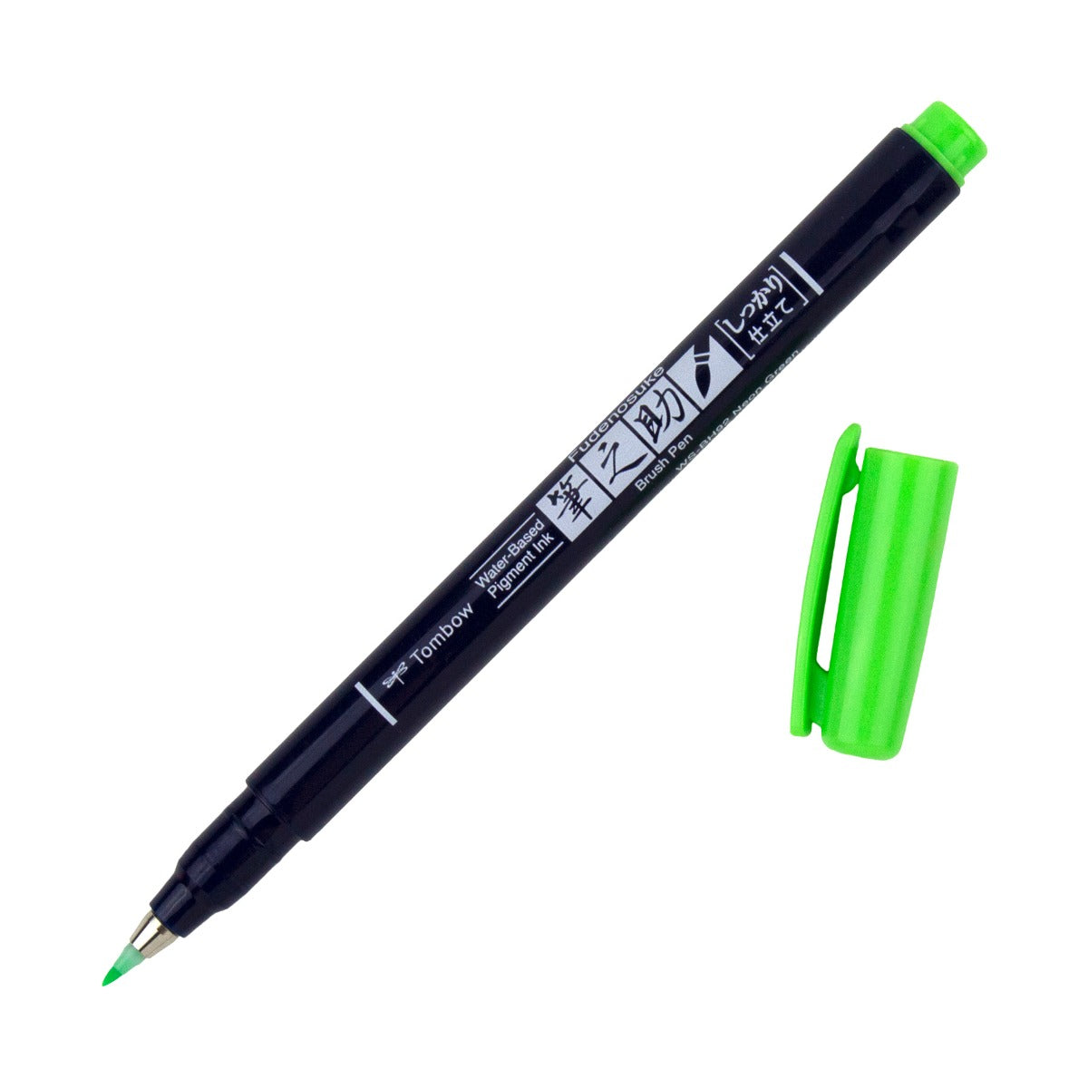 TOMBOW Fudenosuke Brush Pen-Hard-Neon Green