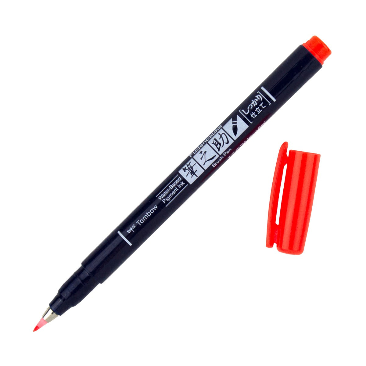 TOMBOW Fudenosuke Brush Pen-Hard-Neon Red