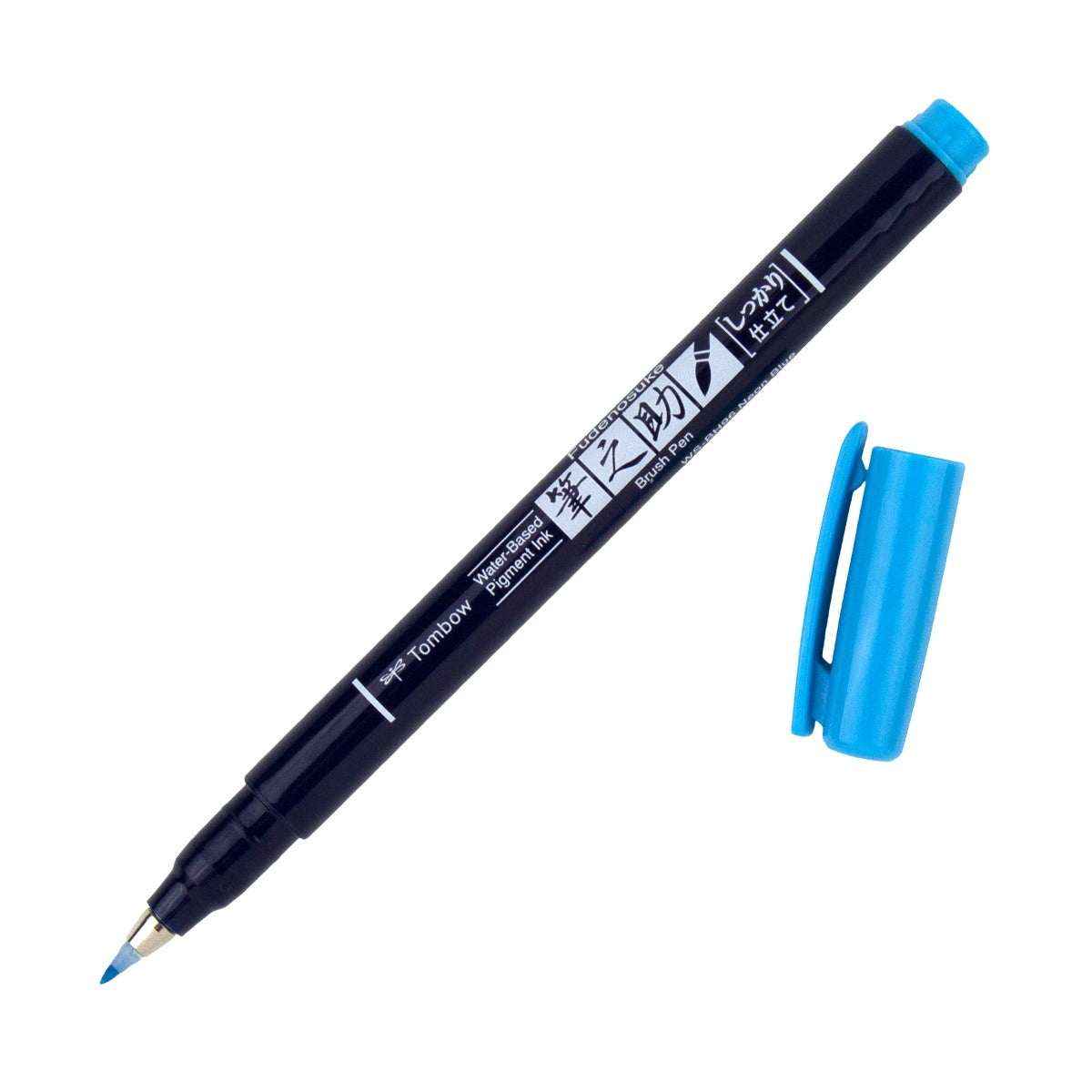 TOMBOW Fudenosuke Brush Pen-Hard-Neon Blue