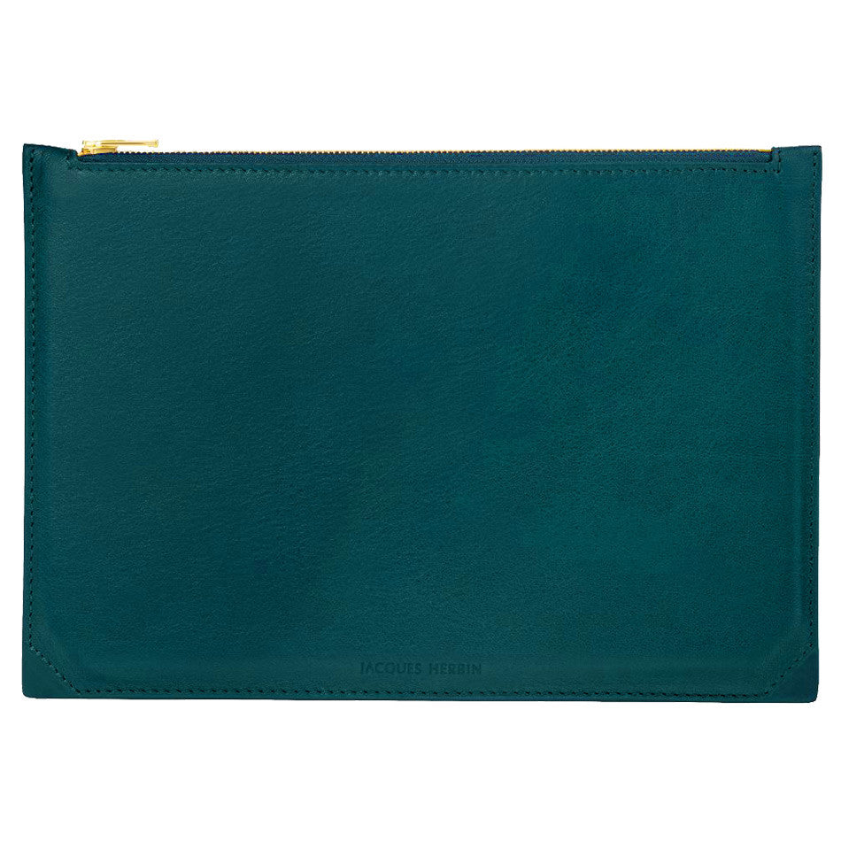 JACQUES HERBIN Leather Multifunction Case-Emerald