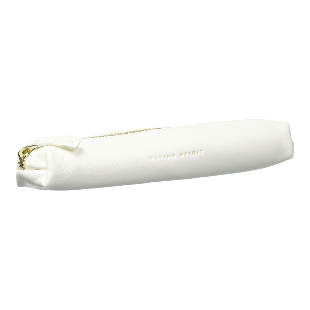 CLAIREFONTAINE Flying Spirit Leather Mini Pencil Case White