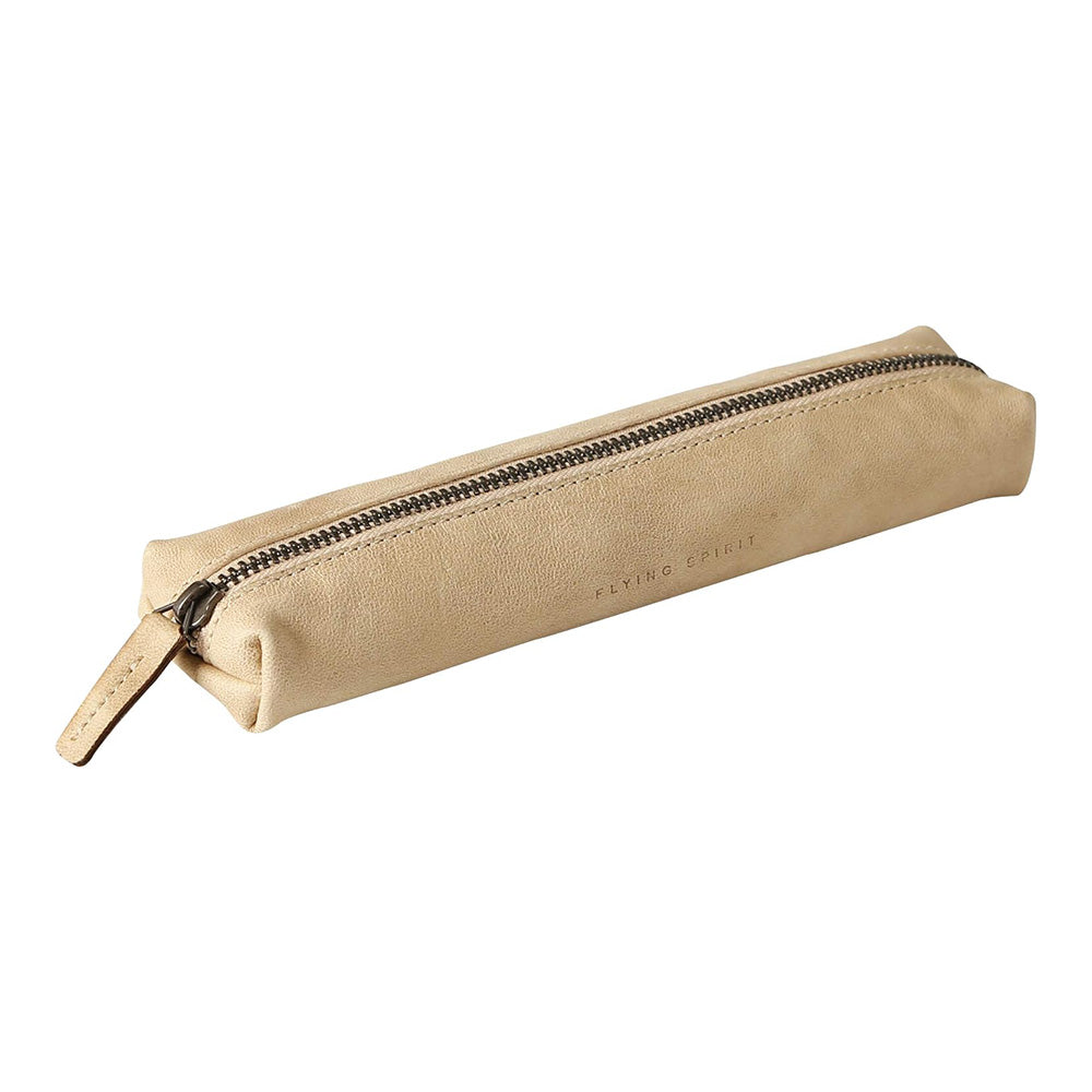 CLAIREFONTAINE Flying Spirit Leather Mini Pencil Case Beige