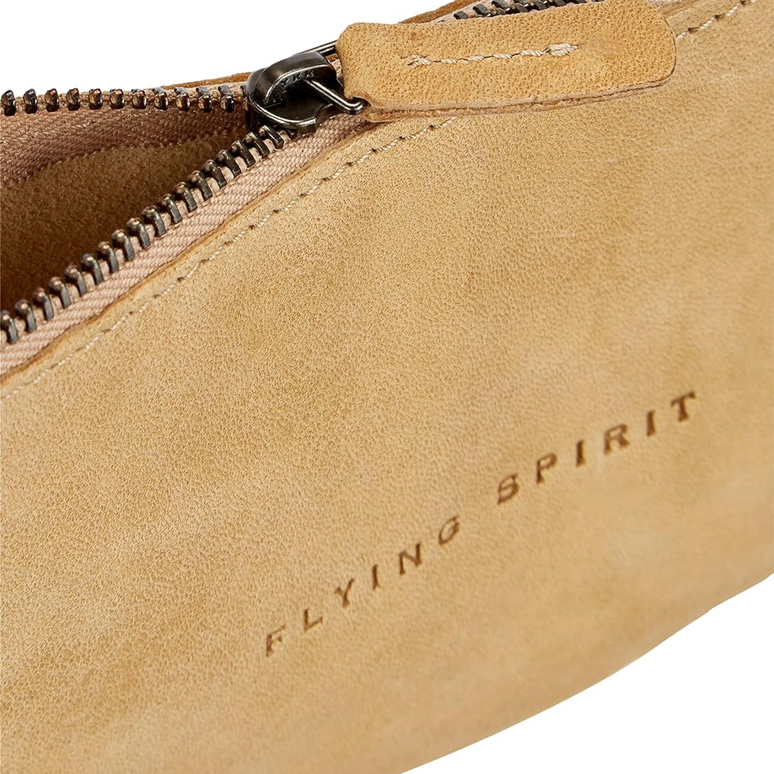 CLAIREFONTAINE Flying Spirit Leather Flat Pencil Case Beige
