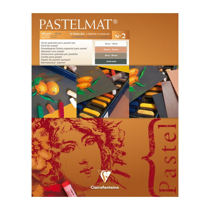 CLAIREFONTAINE Pastelmat Pad 360g 24x30cm 12s No.2 4 Shades Default Title
