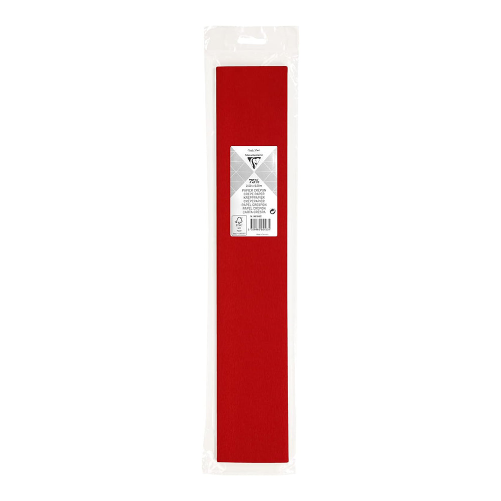 CLAIREFONTAINE Crepe Paper Roll 75% 2.5x0.5M Red