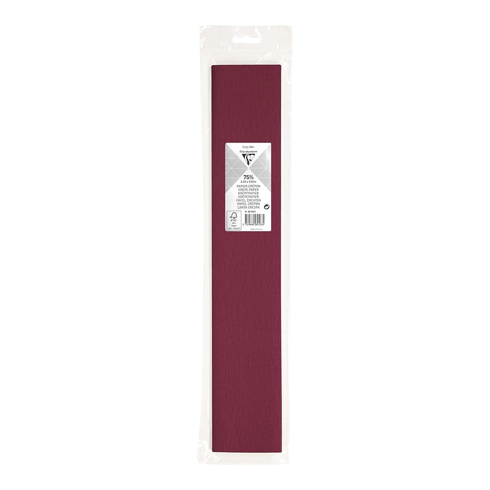 CLAIREFONTAINE Crepe Paper Roll 75% 2.5x0.5M Burgundy