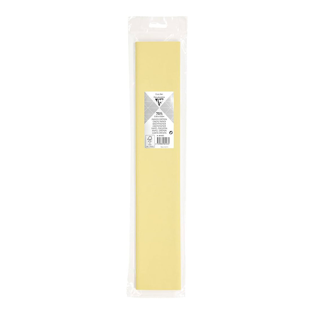 CLAIREFONTAINE Crepe Paper Roll 75% 2.5x0.5M Ivory