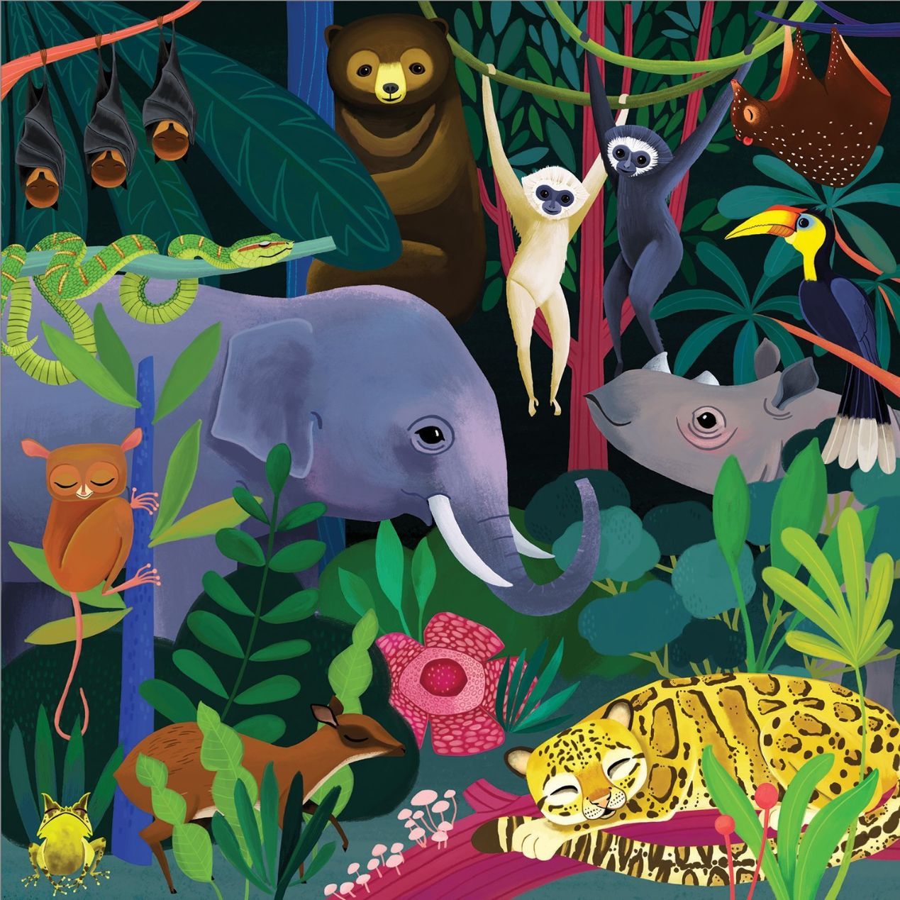 Glow in the Dark Puzzle 500pc Jungle Illuminated