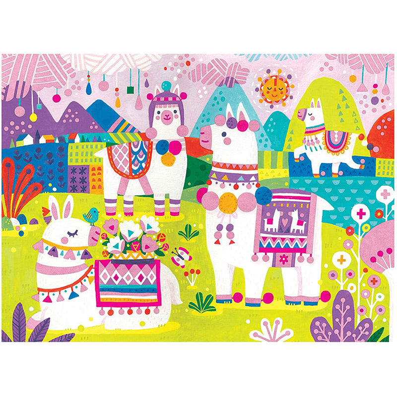 Fuzzy Puzzle 42pc Llama Land