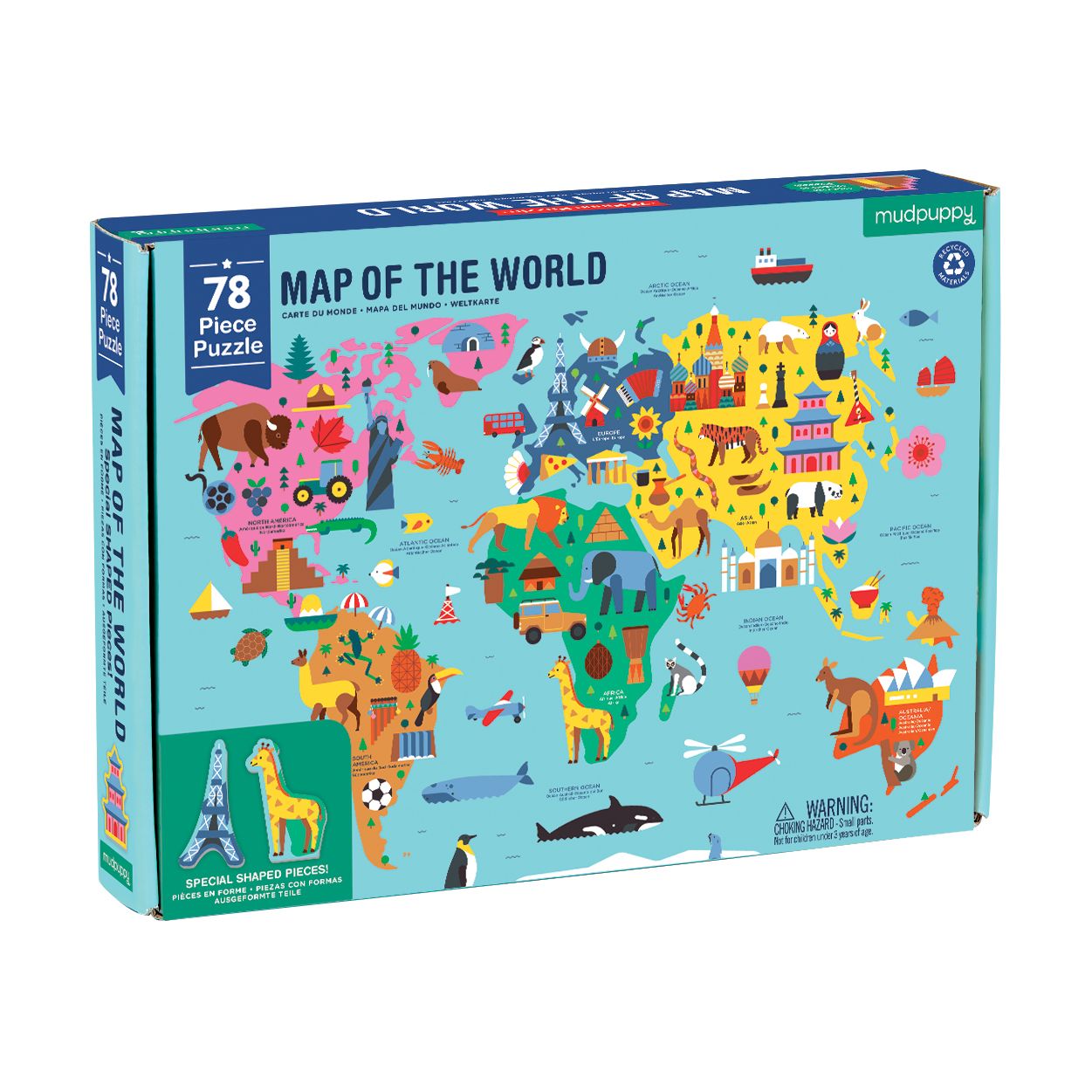 Geography Puzzle 78pc Map of the World 1216771