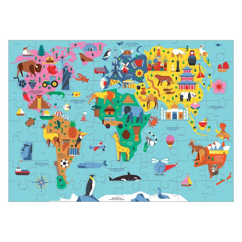 Geography Puzzle 78pc Map of the World 1216771