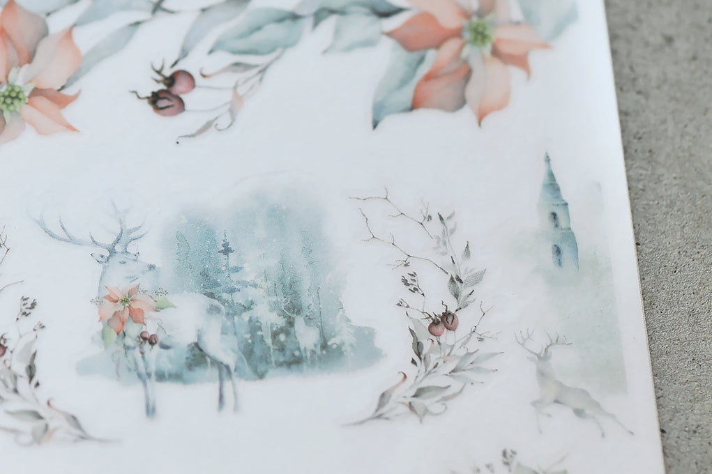 MU Print-On Sticker 2s 101-White Christmas Snow