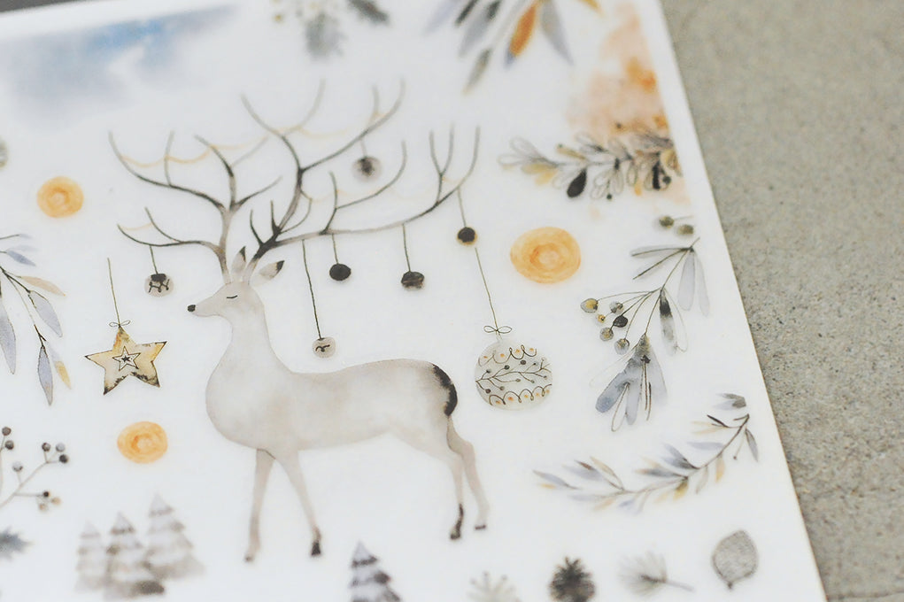MU Print-On Sticker 2s 102-Silver White Christmas