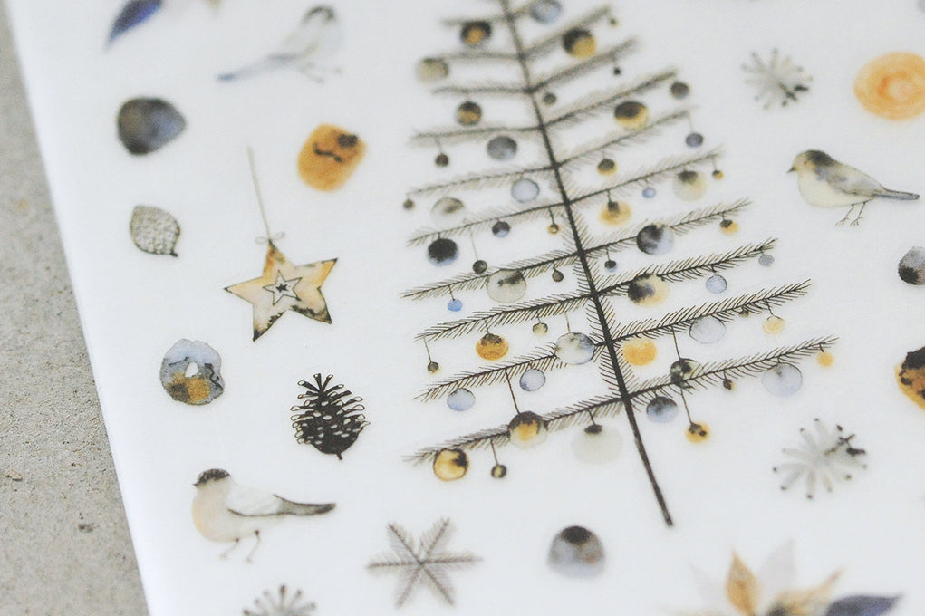MU Print-On Sticker 2s 102-Silver White Christmas