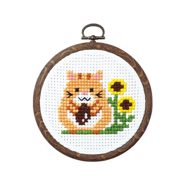 OLYMPUS Cross Stitch Kit 10.5x10.5cm Hamster & Sun