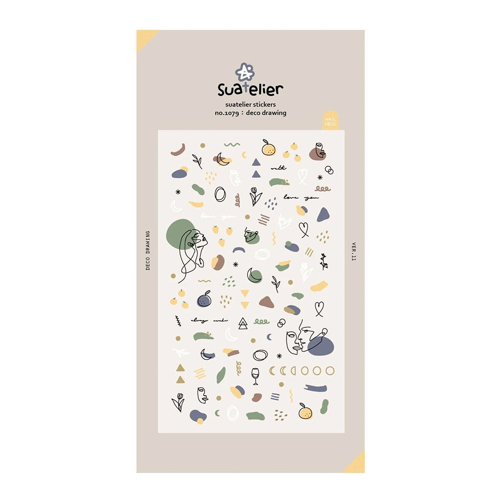 SUATELIER Stickers No.1079: Deco Drawings