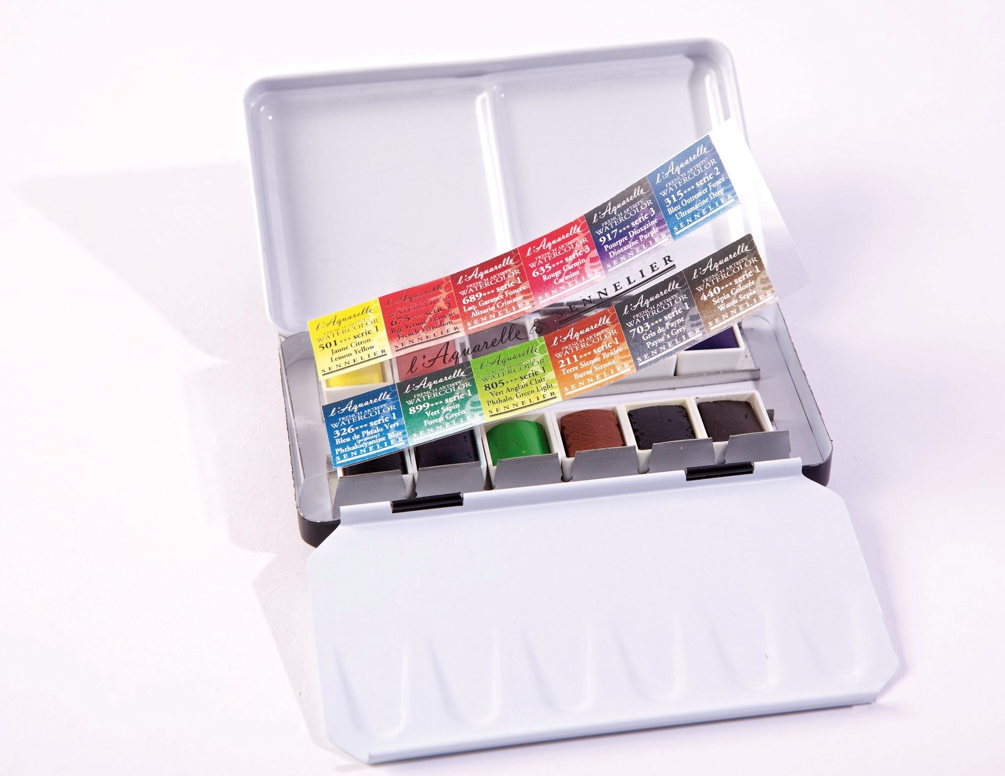 SENNELIER L'Aquarelle Watercolour Metal Box 12 Half Pans