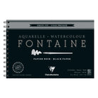 CLAIREFONTAINE Fontaine Wirebound Cold Pressed 300g Black 12x18cm 12s Default Title