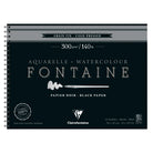 CLAIREFONTAINE Fontaine Wirebound Cold Pressed 300g Black 30x40cm 12s Default Title