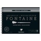 CLAIREFONTAINE Fontaine Wirebound Cold Pressed 300g Black 19x26cm 12s Default Title