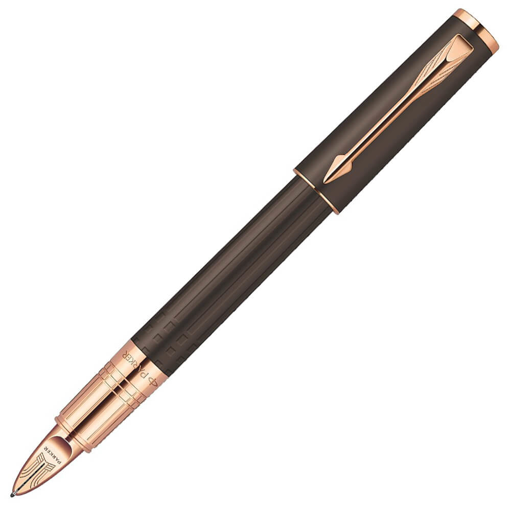 PARKER Ingenuity 5th Technology Pen Slim Brown Rubber with Pink Gold Trim