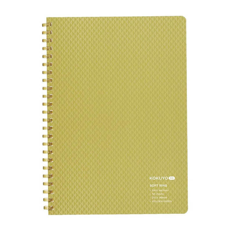 KOKUYO ME Soft Ring Notebook A5 5mm Grid 50s Golden Green Default Title