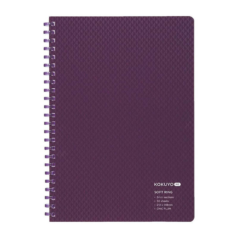 KOKUYO ME Soft Ring Notebook A5 5mm Grid 50s Chic Plum Default Title