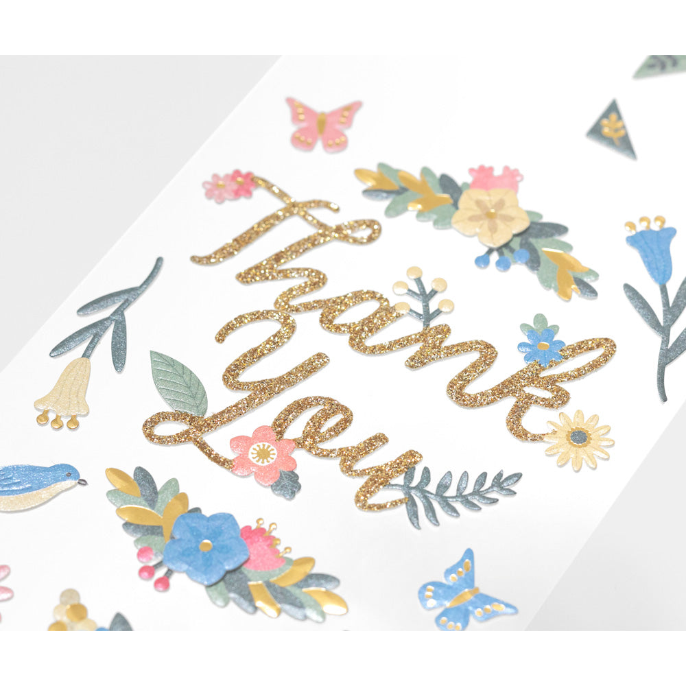 MIDORI Sticker PCM 2515 Title Thank You Flower