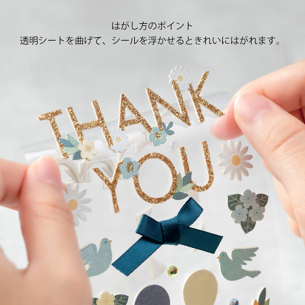 MIDORI Sticker PCM 2516 Title Thank You Ribbon
