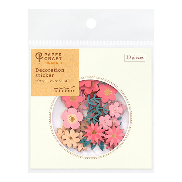 MIDORI Sticker PCM 2520 Decoration Flower Red