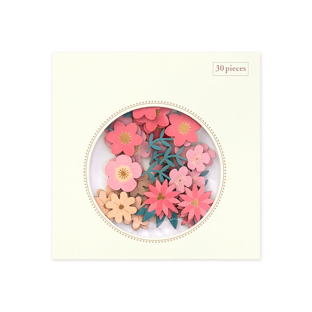 MIDORI Sticker PCM 2520 Decoration Flower Red