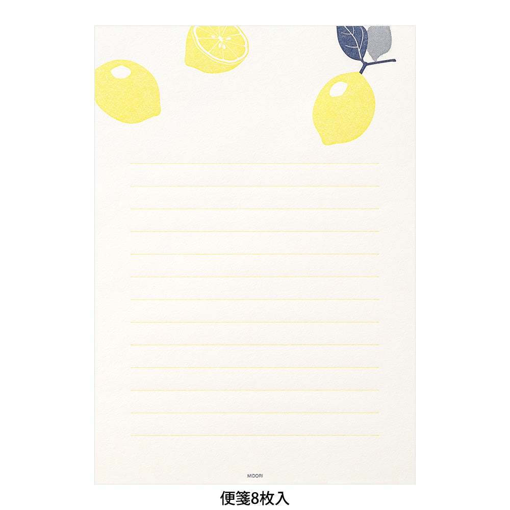 MIDORI Letterpress Letter Set 476 Lemon