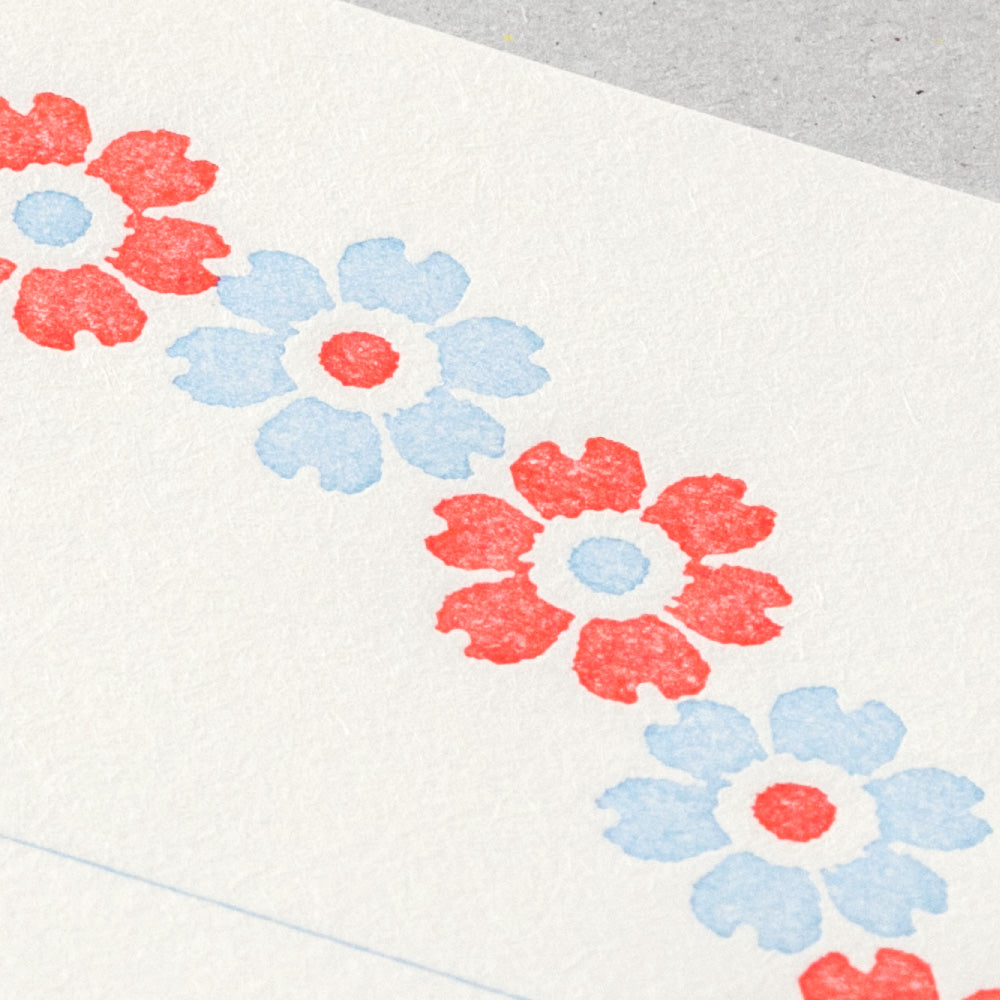 MIDORI Letterpress Letter Set 478 Flower Frame LBl