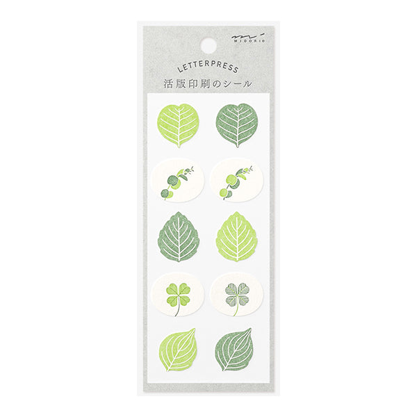 MIDORI Letterpress Sticker 2502 Leaf