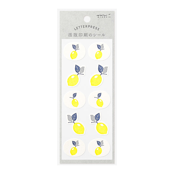 MIDORI Letterpress Sticker 2504 Lemon