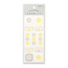 MIDORI Letterpress Sticker 2505 Flower Line Yellow