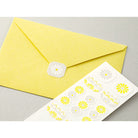 MIDORI Letterpress Sticker 2505 Flower Line Yellow