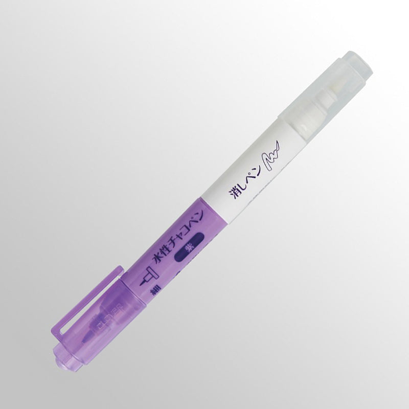 CLOVER Water Erasable Twin-Tip Pen w/Eraser Violet