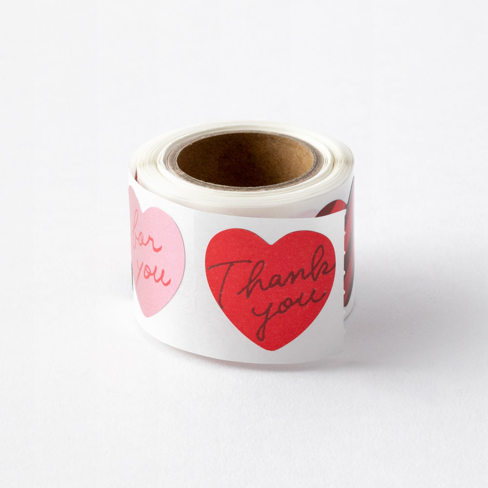 MIDORI Roll Sticker Heart Red Metallic