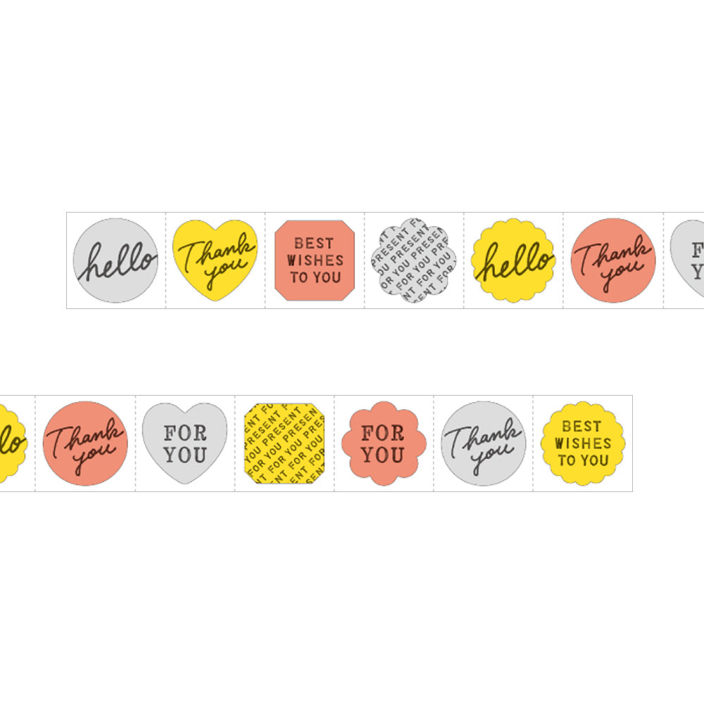 MIDORI Roll Sticker Message Metal Metallic