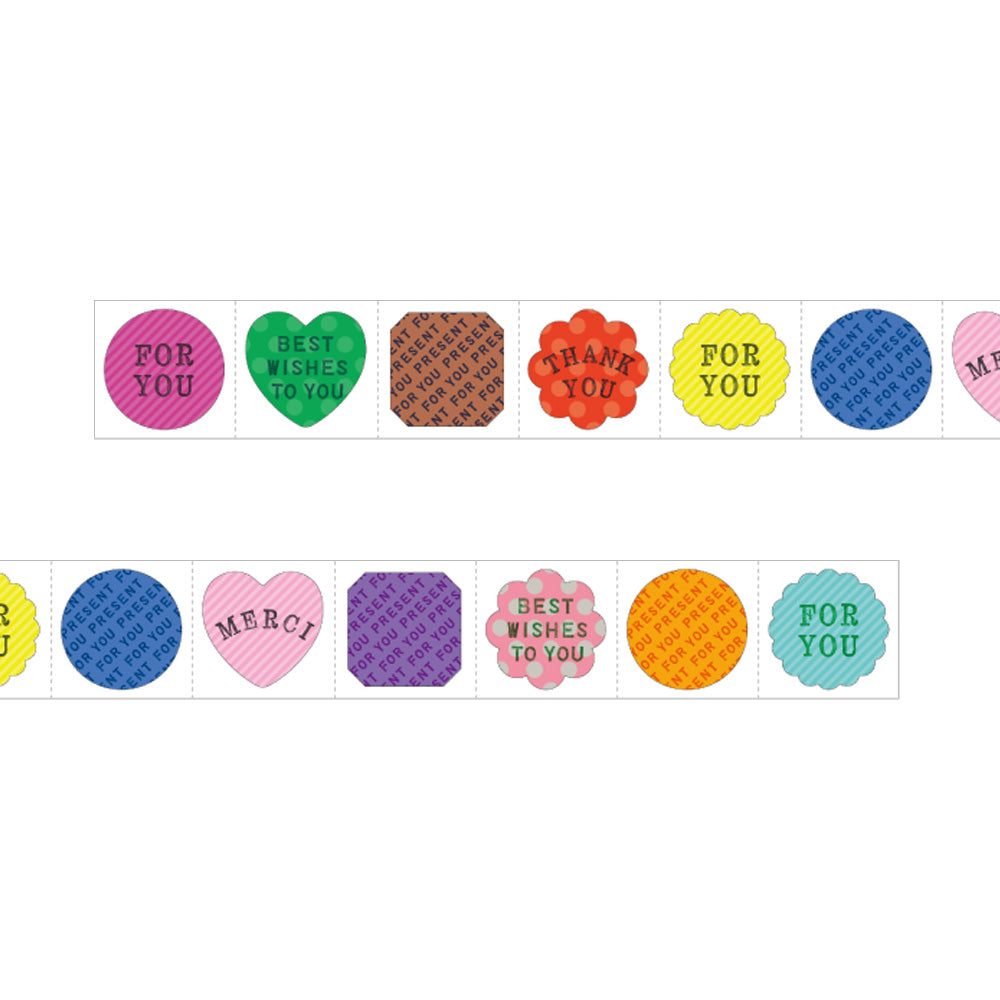 MIDORI Roll Sticker Message Colourful