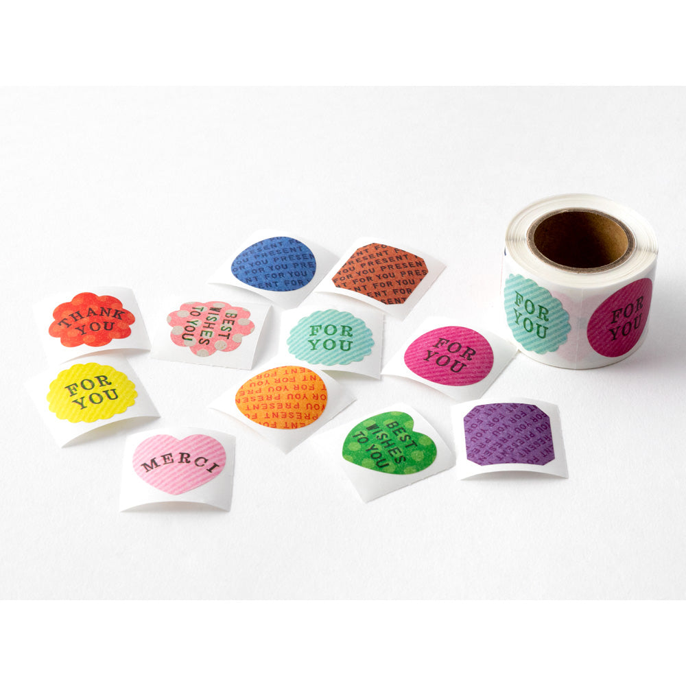 MIDORI Roll Sticker Message Colourful