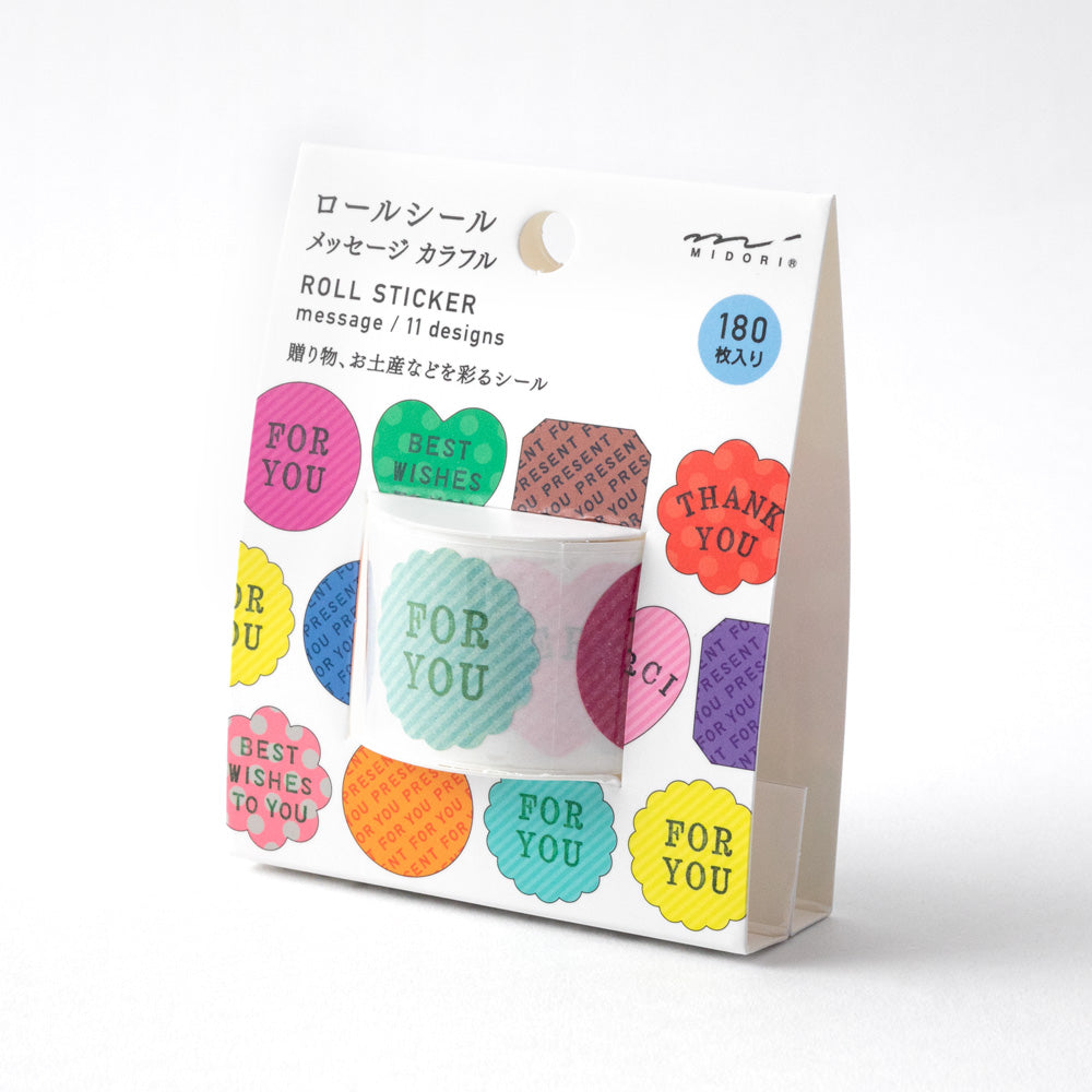 MIDORI Roll Sticker Message Colourful