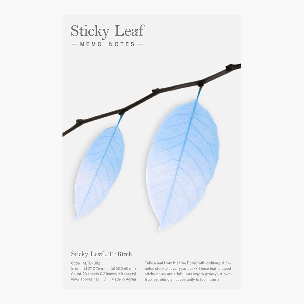 APPREE Sticky Leaf Memo M Birch Blue Default Title