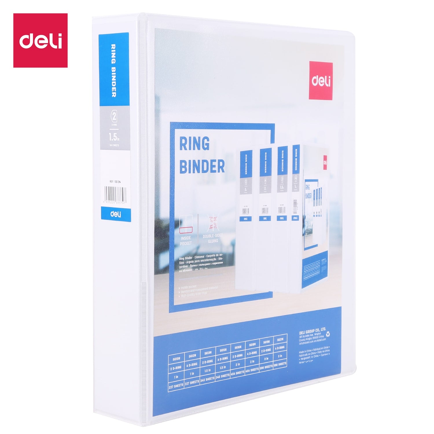 DELI Ring Binder E5619N 3 in 2- D Ring