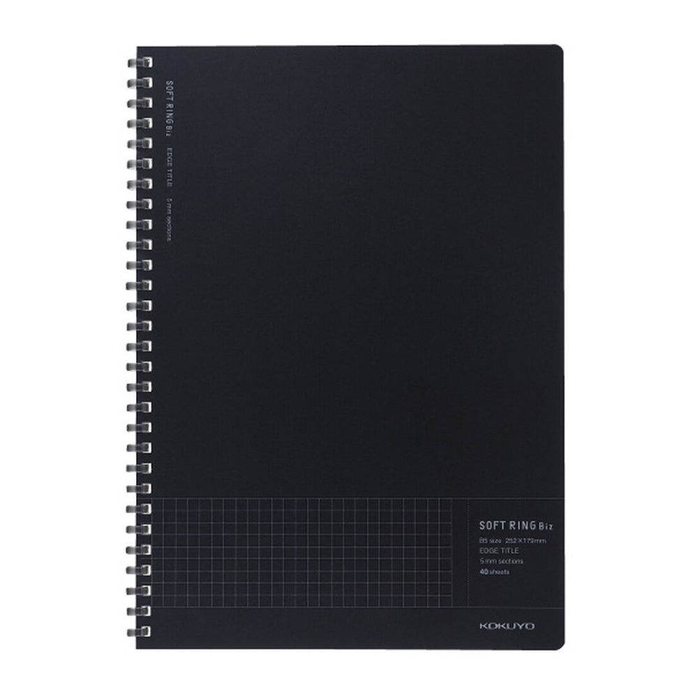 KOKUYO Soft Ring Biz Notebook B5 Grid 50sh Black