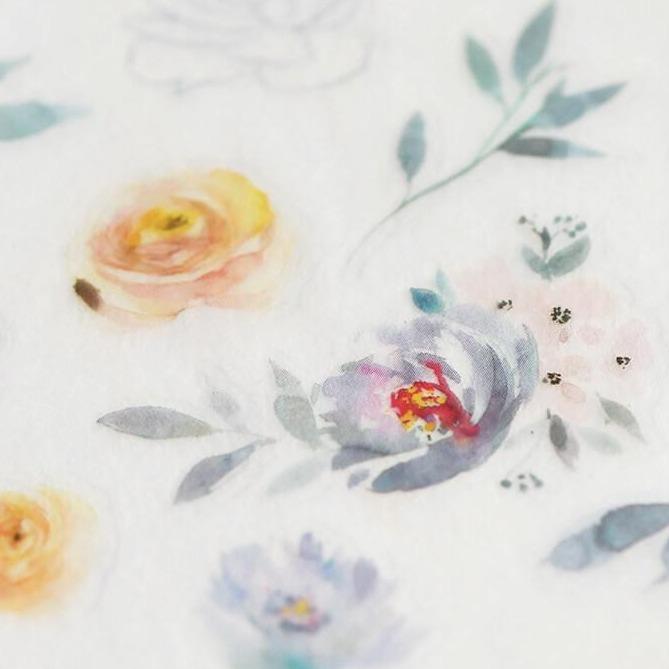 MU Print-On Sticker 2s 107-Golden-Blue Flora